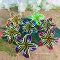 New Design Hand-made Printed Foam Plumeria Hair Pick